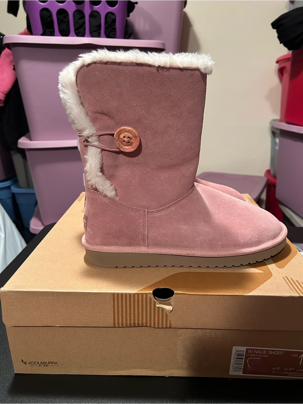 Koolaburra Women's Pink Nalie Short Boots Size 10